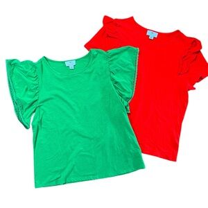 CeCe Women’s Ruffled Sleeve Shirt Top Set (2)